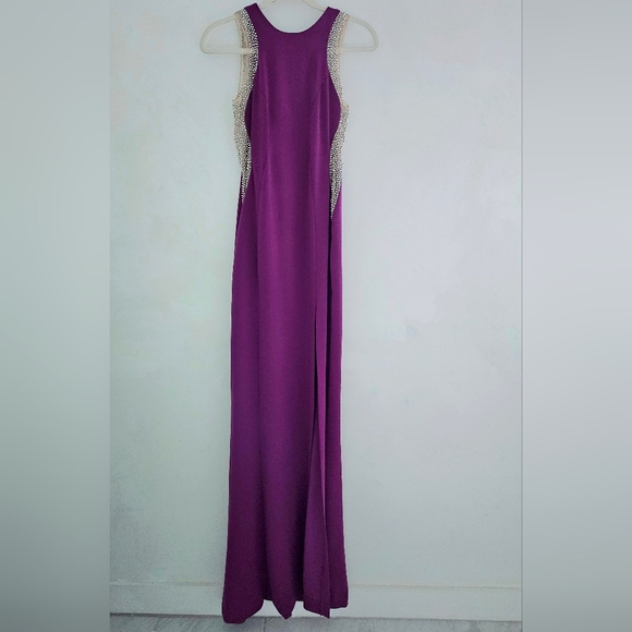 ISSUE New York Rasberry Sequin Cut Out Tank Maxi Slit Dress - Picture 1 of 12